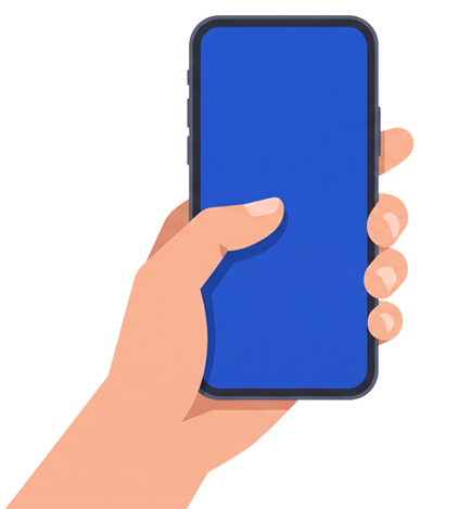 ilustração de mão segurando celular