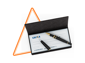 Imagem  de um cheque da Caixa