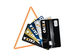 Imagem de cartões de crédito da Caixa