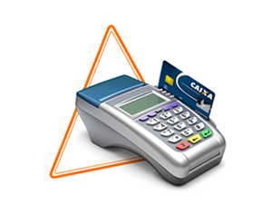 Imagem de uma maquininha de cartão de crédito