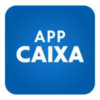 Imagem do aplicativo com a letra X, elemento-síntese da marca CAIXA