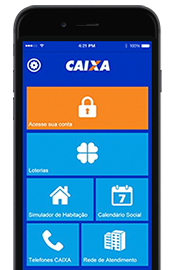 Imagem de um celular com aplicativo Caixa