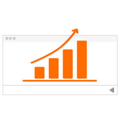 Imagem de um gráfico de barras laranja