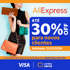 Ali Express com até R$ 30 OFF para novos clientes. 