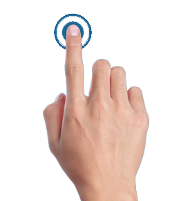 Imagem de uma mão indicando biometria
