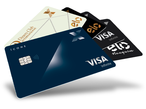 imagem dos cartões de crédito VISA Ícone, da CAIXA